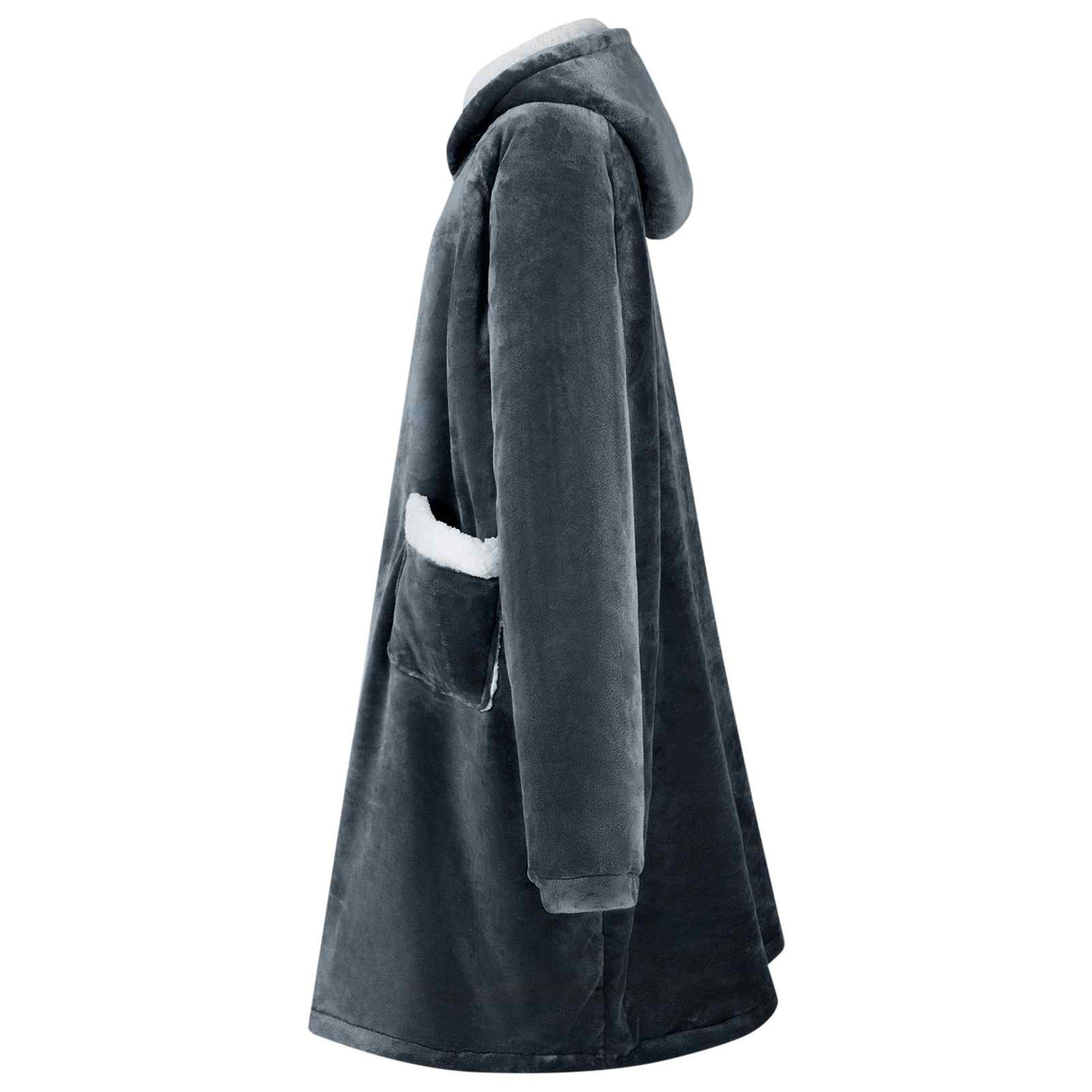 Vidaxl deken hoodie marineblauw m fleece en flanel