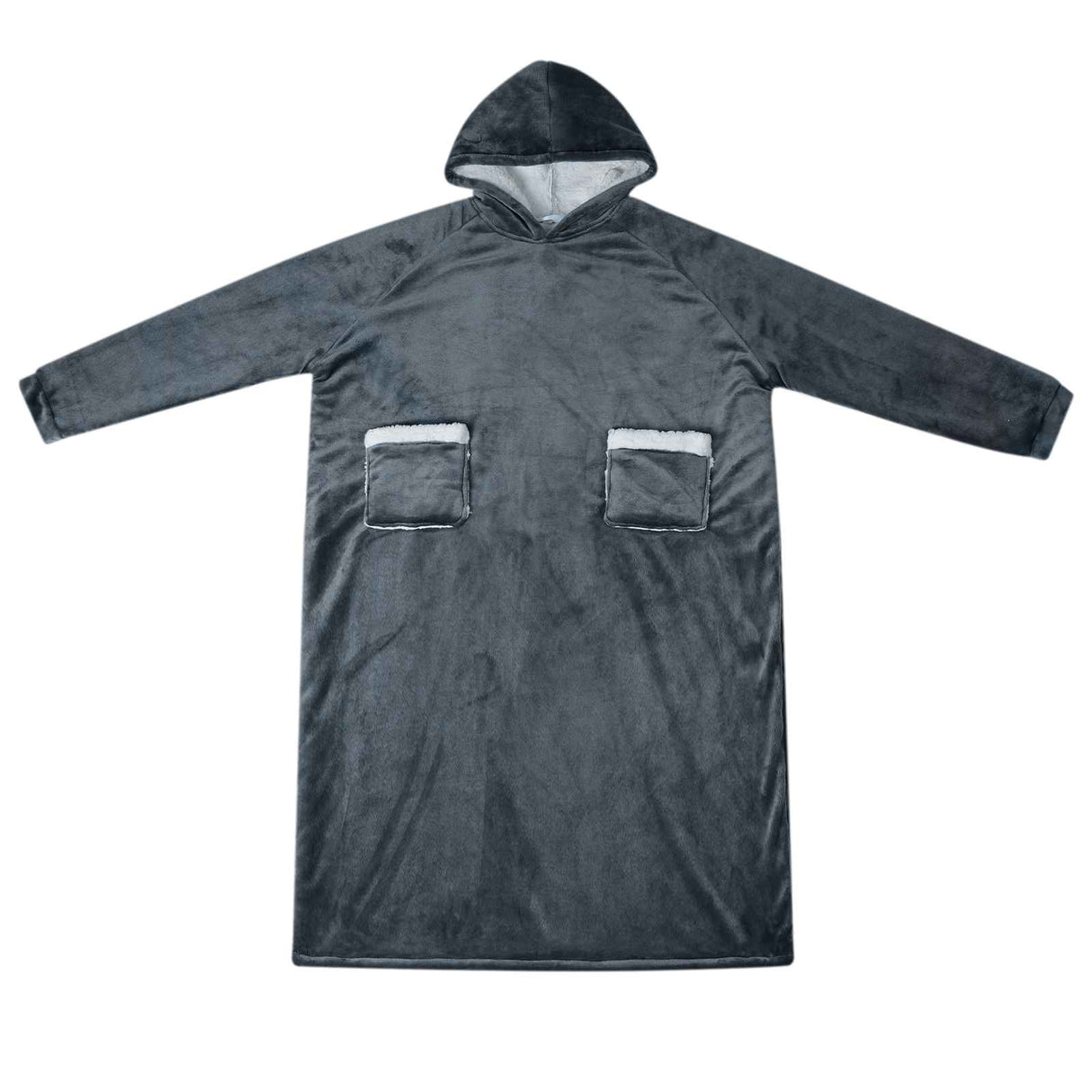 Vidaxl deken hoodie marineblauw m fleece en flanel