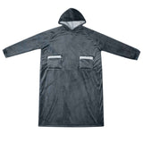 Vidaxl deken hoodie marineblauw m fleece en flanel