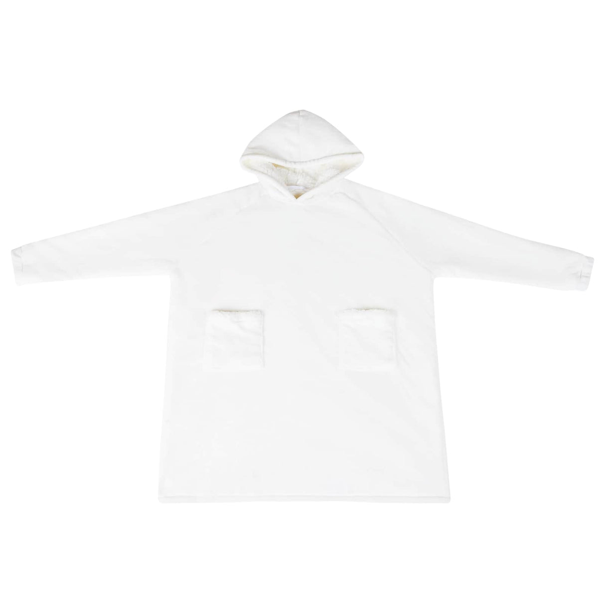 Vidaxl deken hoodie wit l fleece en flanel