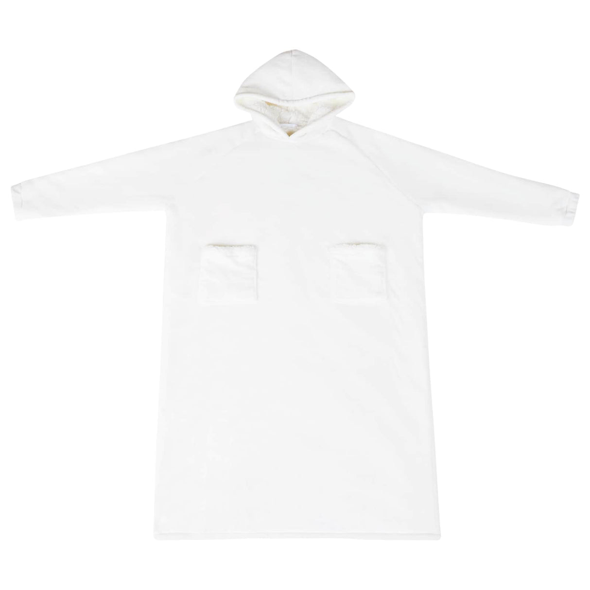 Vidaxl deken hoodie wit m fleece en flanel