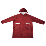 Vidaxl deken hoodie bordeaux rood l fleece en flanel