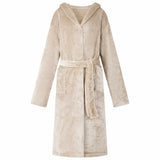Vidaxl badjas hoodie beige xxxl flanel