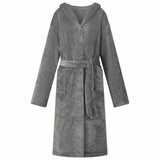 Vidaxl badjas hoodie donkergrijs s flanel