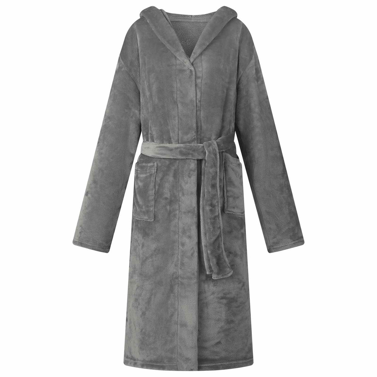 Vidaxl badjas hoodie donkergrijs l flanel