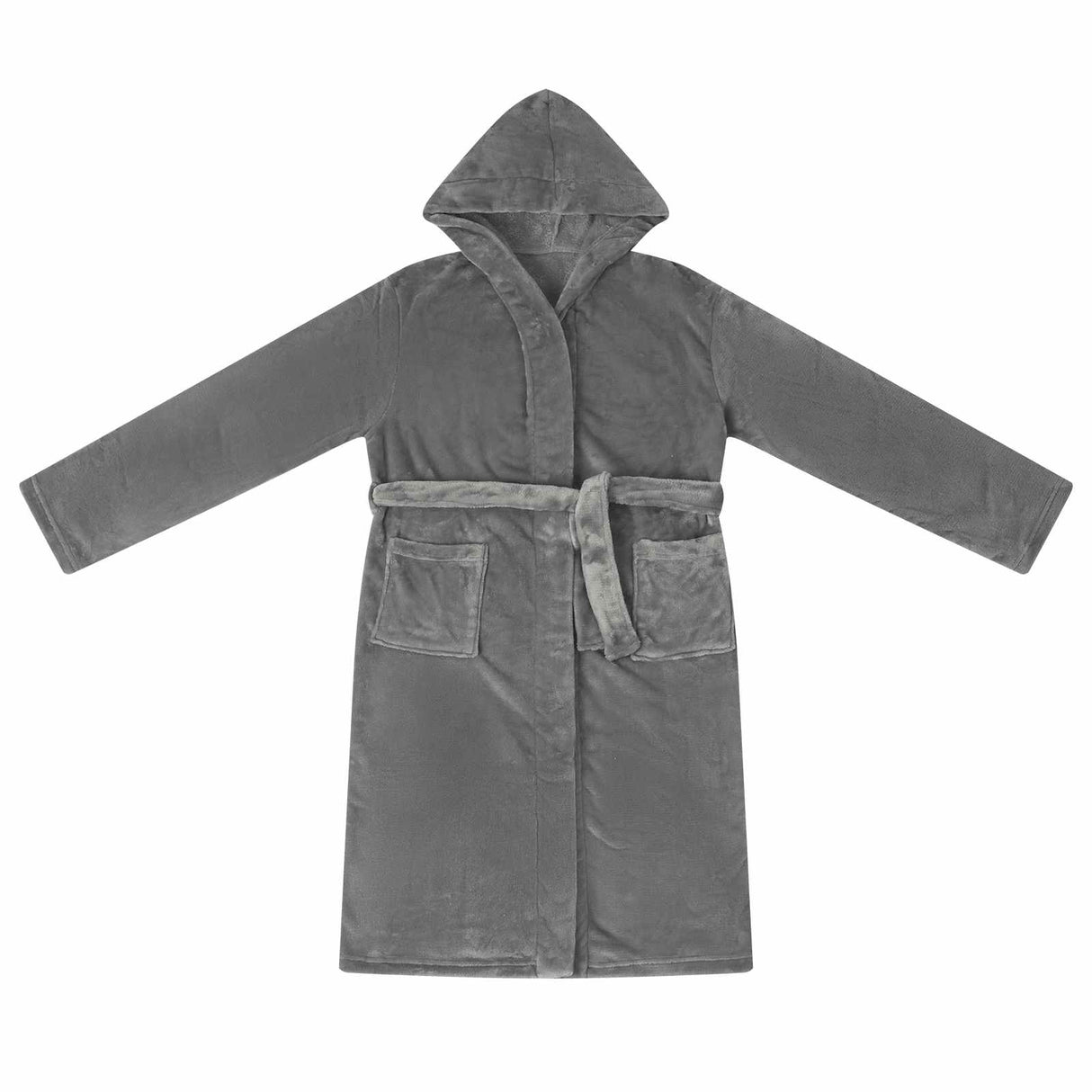 Vidaxl badjas hoodie donkergrijs xl flanel