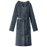 Vidaxl badjas hoodie marineblauw s flanel