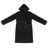 Vidaxl badjas hoodie zwart s flanel