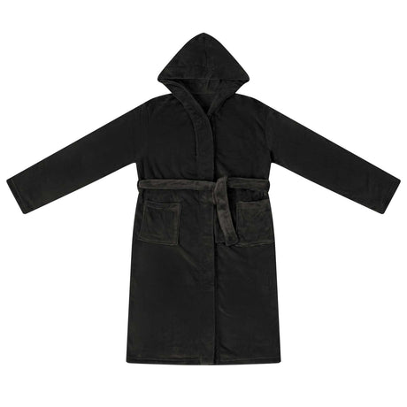 Vidaxl badjas hoodie zwart s flanel