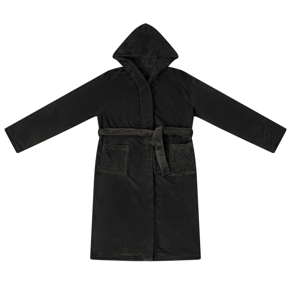 Vidaxl badjas hoodie zwart xl flanel