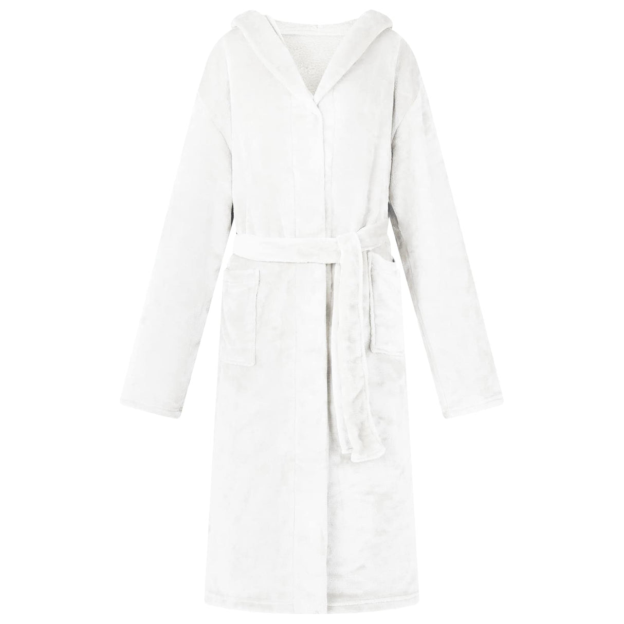 Vidaxl badjas hoodie wit l flanel
