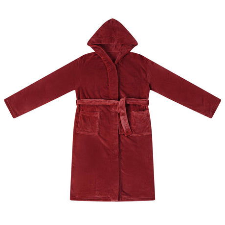 Vidaxl badjas hoodie bordeaux rood s flanel