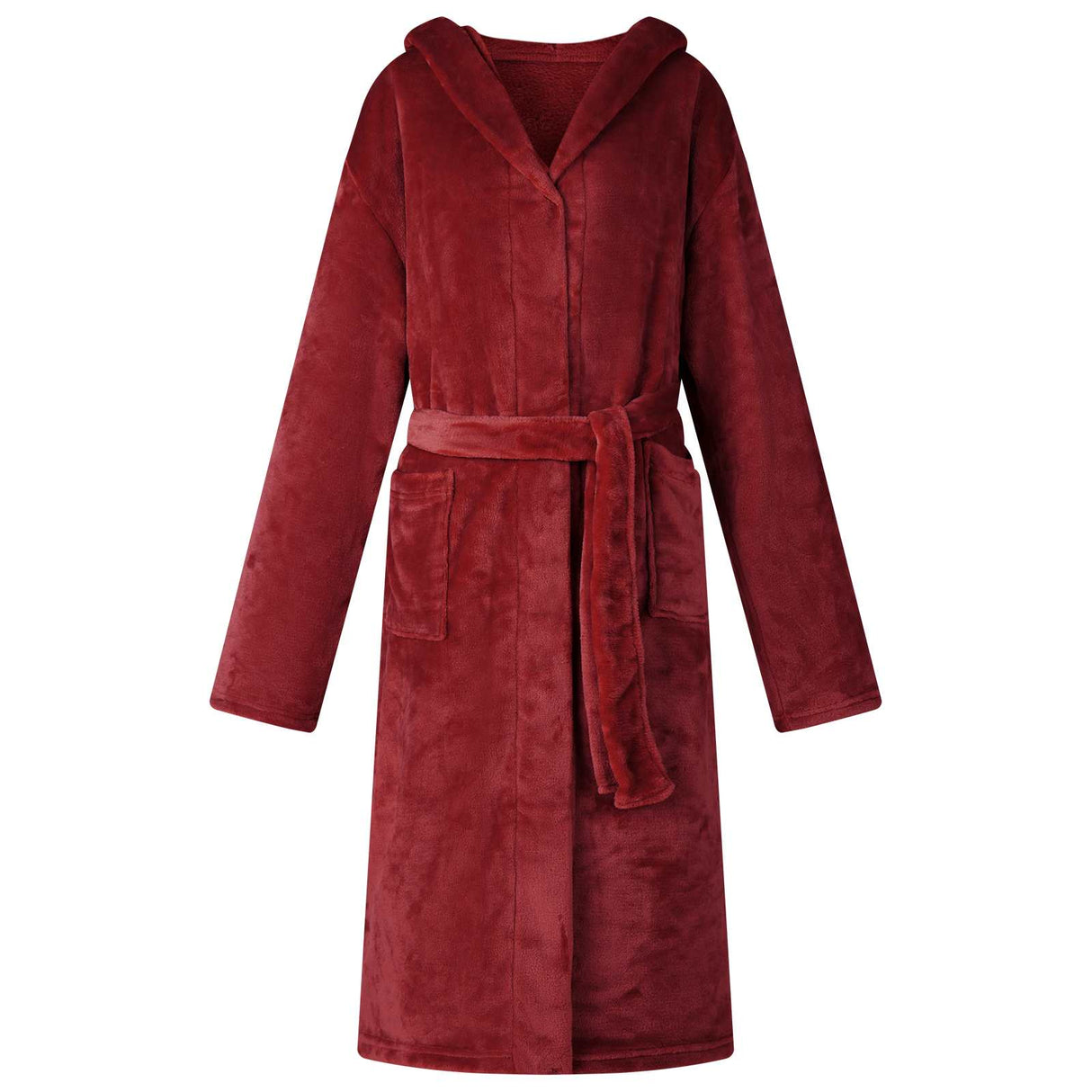 Vidaxl badjas hoodie bordeaux rood xxxl flanel