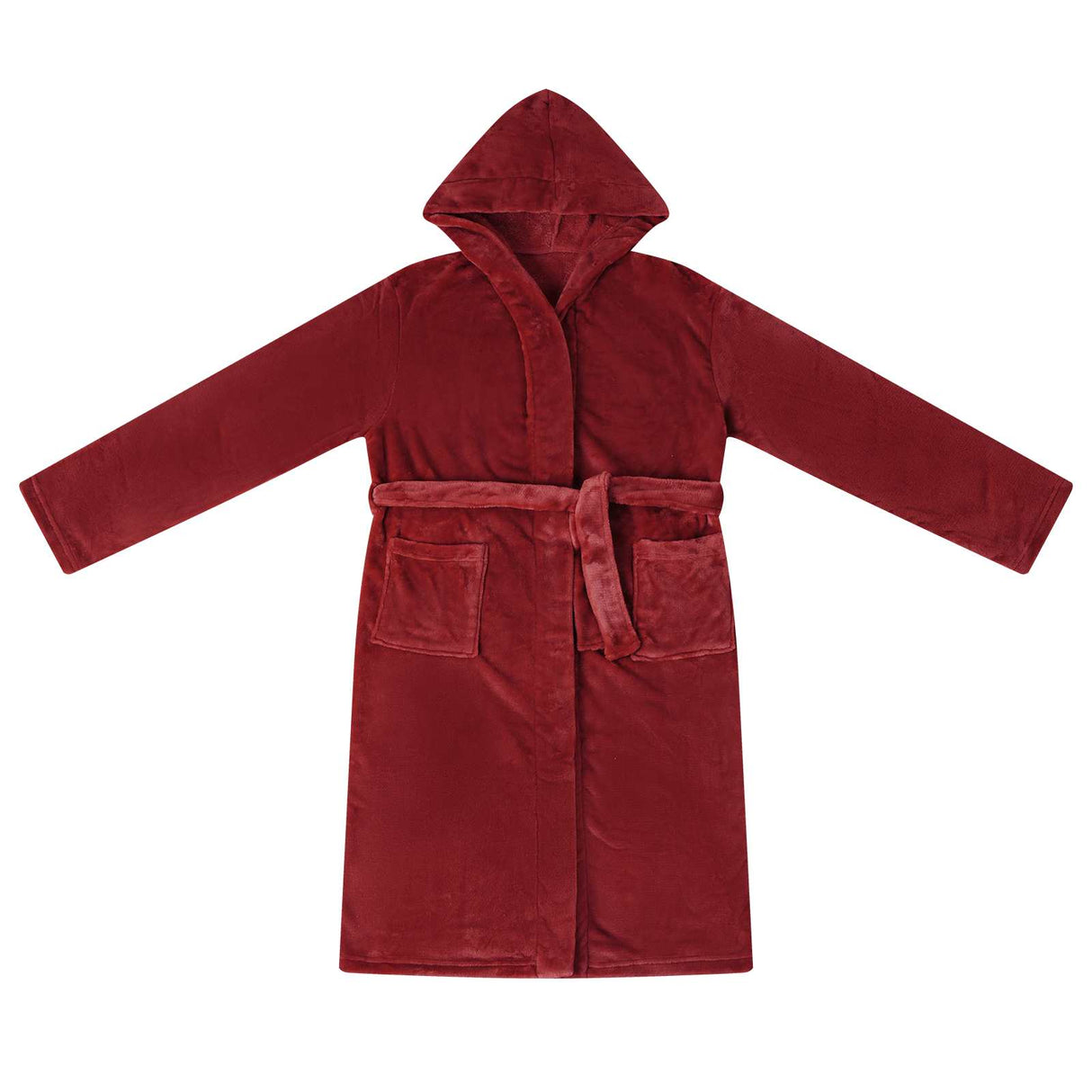 Vidaxl badjas hoodie bordeaux rood xxxl flanel