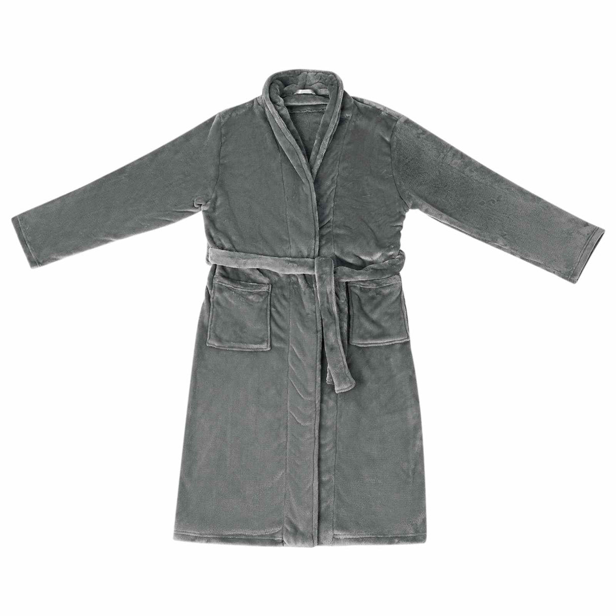 Vidaxl badjas zonder kap donkergrijs s flanel