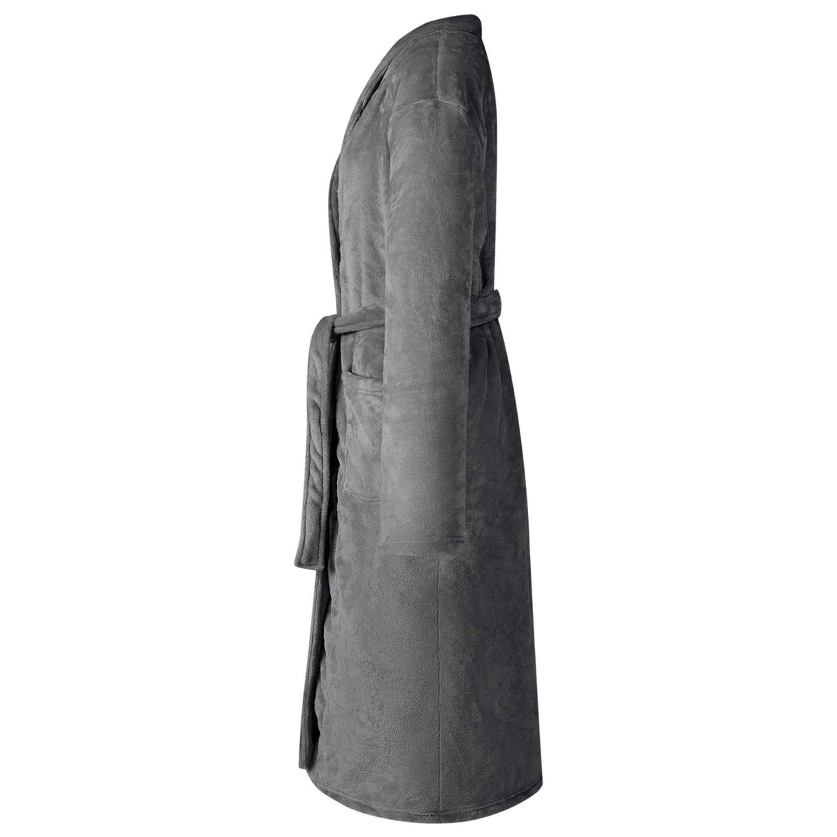Vidaxl badjas zonder kap donkergrijs xl flanel