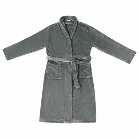 Vidaxl badjas zonder kap donkergrijs xxxl flanel