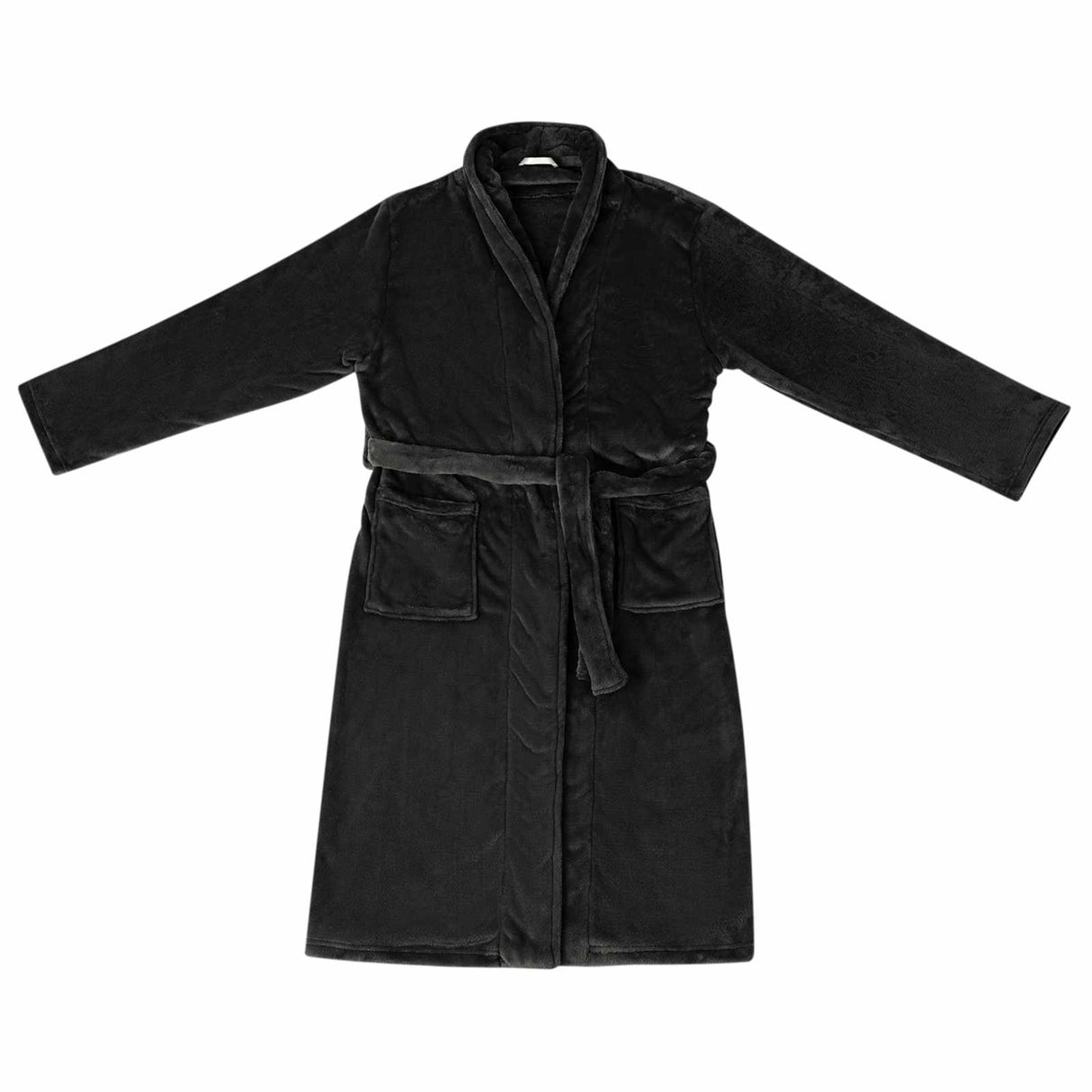 Vidaxl badjas zonder kap zwart xl flanel