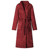 Vidaxl badjas zonder kap bordeaux rood xxl flanel