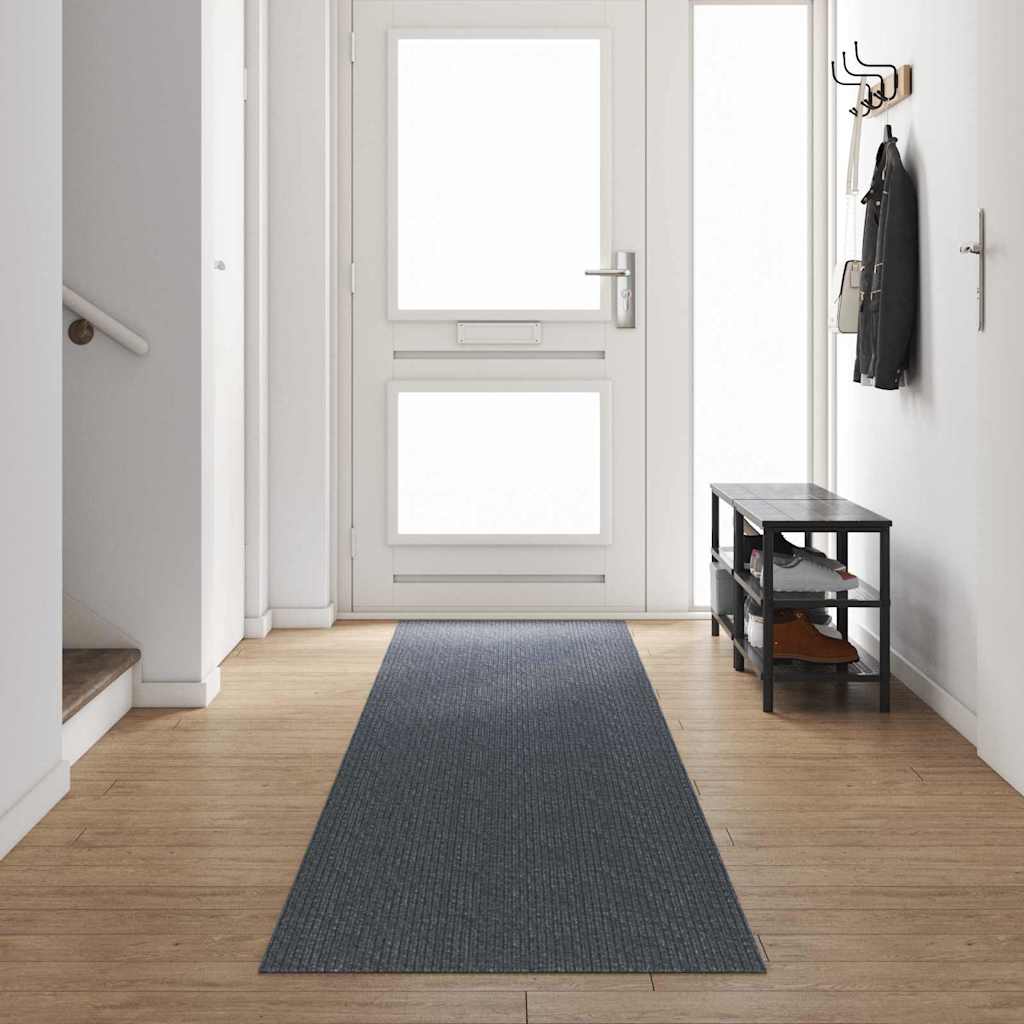 Vidaxl tapijt loper grijs 80 x 500 cm stof
