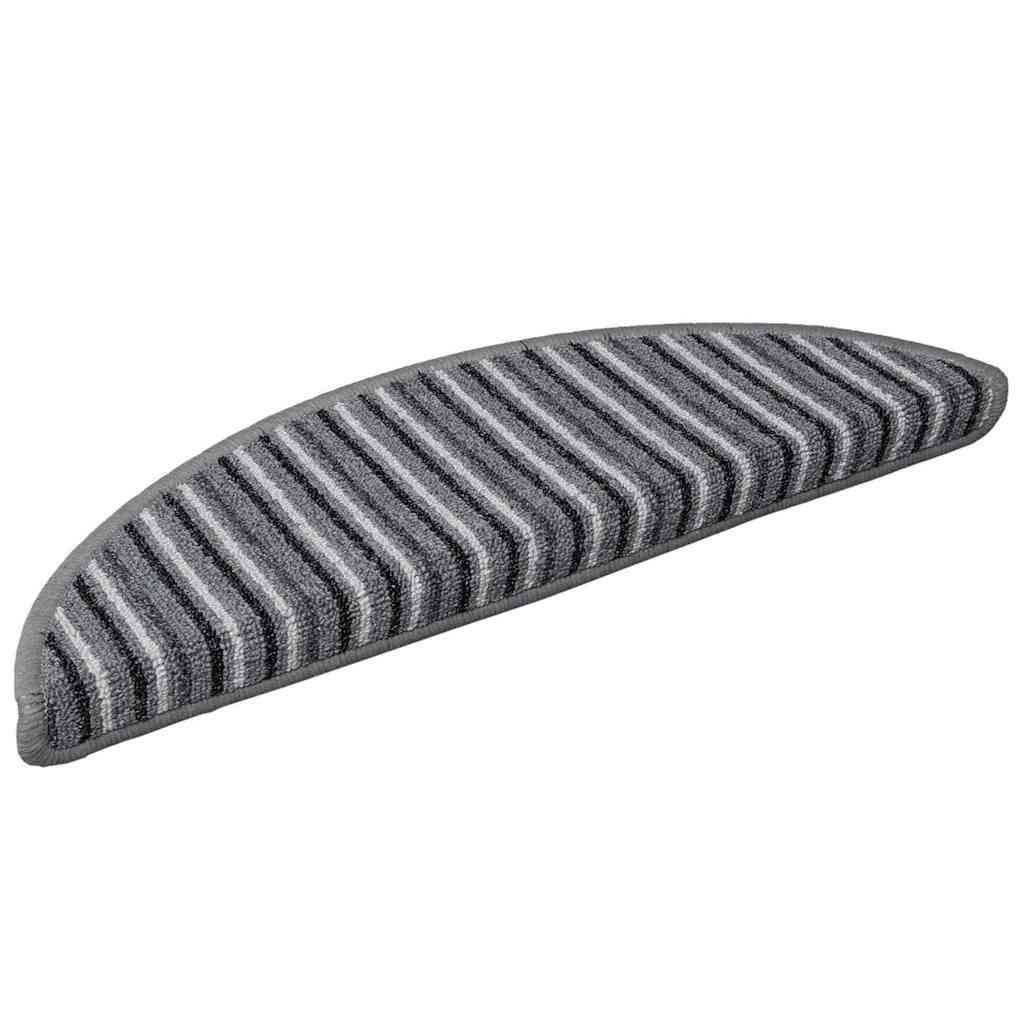 Vidaxl zelfklevende trapmatten 15 pcs grijs 56 x 17 x 3 cm