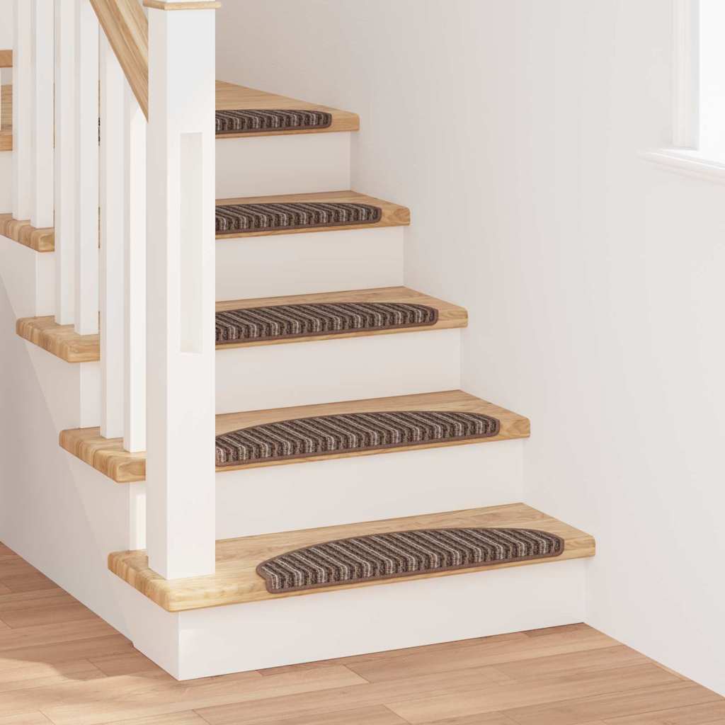 Vidaxl zelfklevende trapmatten 15 pcs bruin 65 x 21 x 4 cm