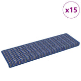 Vidaxl zelfklevende trapmatten gestreept 15 pcs blauw 65 x 21 x 4 cm