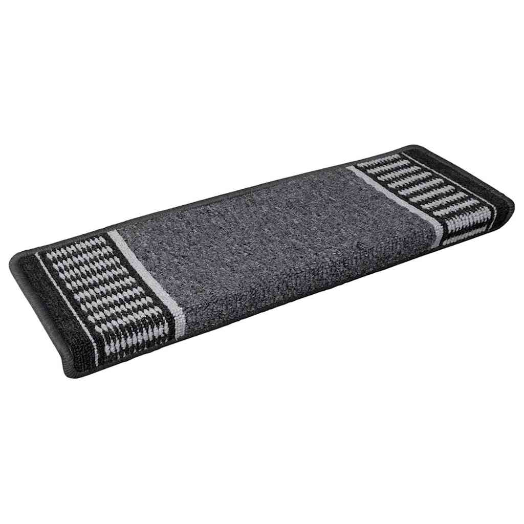 Vidaxl zelfklevende trapmatten 15 pcs antraciet 65 x 21 x 4 cm
