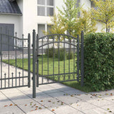 Vidaxl hekpoort met slot grijs 100 x 100 cm poedergecoat staal