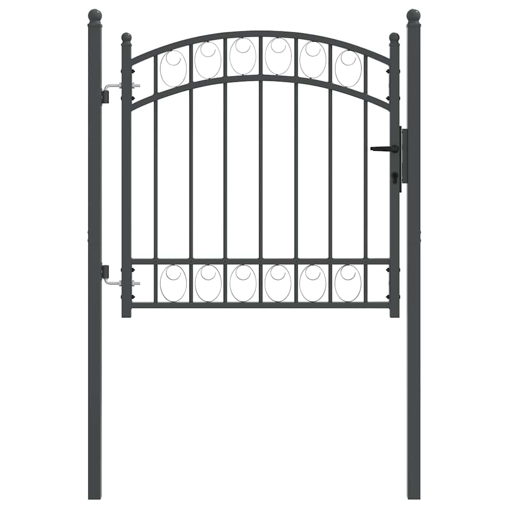 Vidaxl hekpoort met slot grijs 100 x 100 cm poedergecoat staal