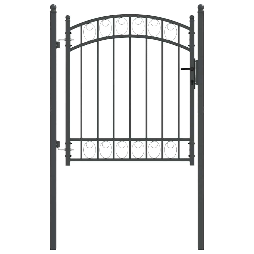 Vidaxl hekpoort met slot grijs 125 x 100 cm poedergecoat staal