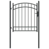 Vidaxl hekpoort met slot grijs 125 x 100 cm poedergecoat staal