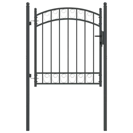 Vidaxl hekpoort met slot grijs 125 x 100 cm poedergecoat staal