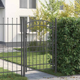 Vidaxl hekpoort met slot grijs 200 x 100 cm poedergecoat staal