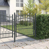 Vidaxl hekdeur met spijkers grijs 100 x 100 cm poedergecoat staal