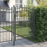 Vidaxl hekdeur met spijkers grijs 200 x 100 cm poedergecoat staal