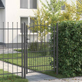 Vidaxl hekdeur met spijkers grijs 170 x 100 cm poedergecoat staal