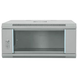 Vidaxl netwerk kabinet met opslag grijs 60 x 45 x 28 cm staal