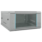 Vidaxl netwerk kabinet met opslag grijs 60 x 60 x 35 cm staal