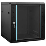 Vidaxl netwerk kabinet met opslag zwart 60 x 45 x 65 cm staal