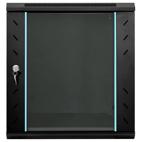Vidaxl netwerk kabinet met opslag zwart 60 x 45 x 65 cm staal