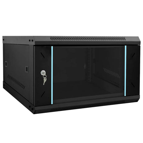 Vidaxl netwerk kabinet met opslag zwart 53 x 60 x 30 cm staal