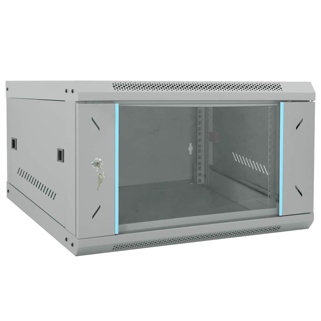 Vidaxl netwerk kabinet met opslag grijs 53 x 60 x 30 cm staal