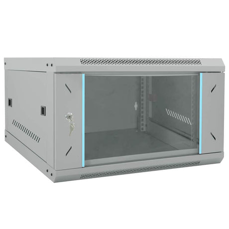 Vidaxl netwerk kabinet met opslag grijs 53 x 60 x 30 cm staal