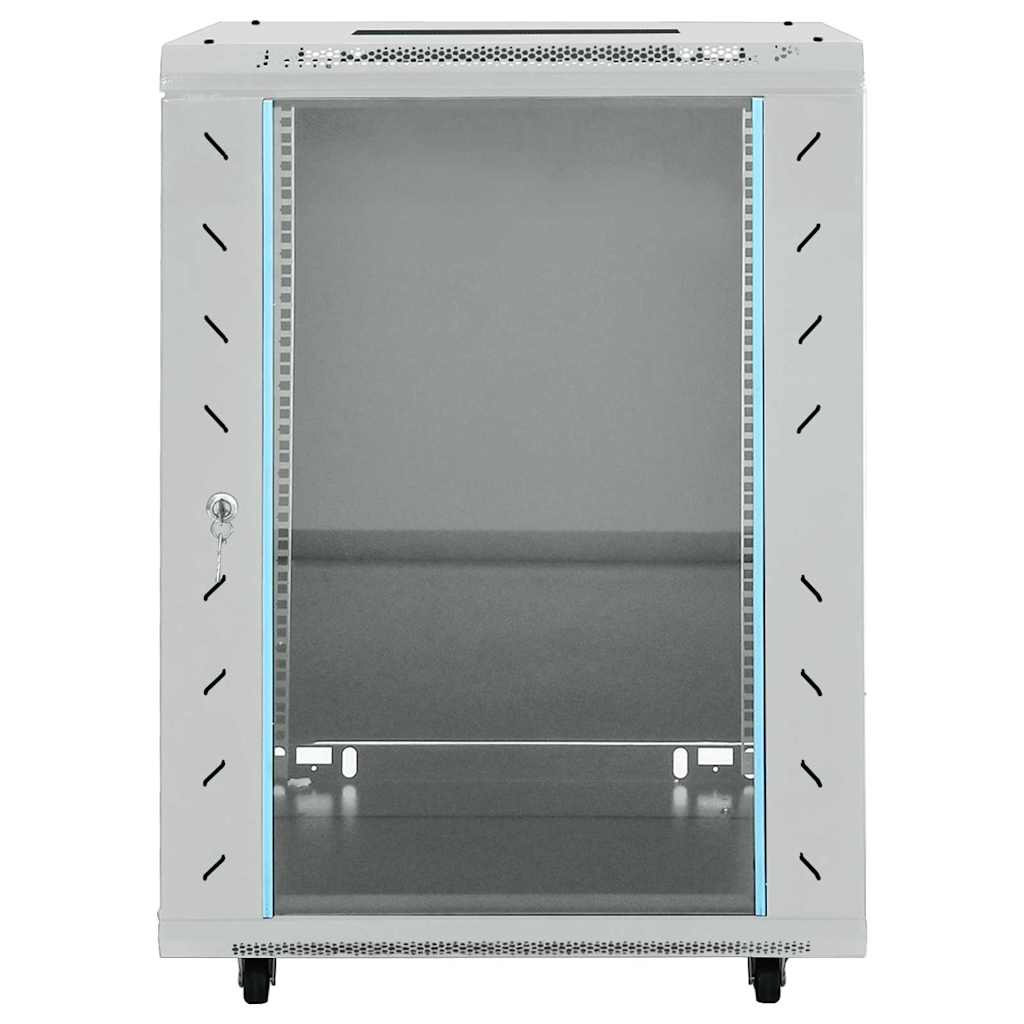 Vidaxl netwerk kabinet met opslag grijs 60 x 60 x 80 cm staal