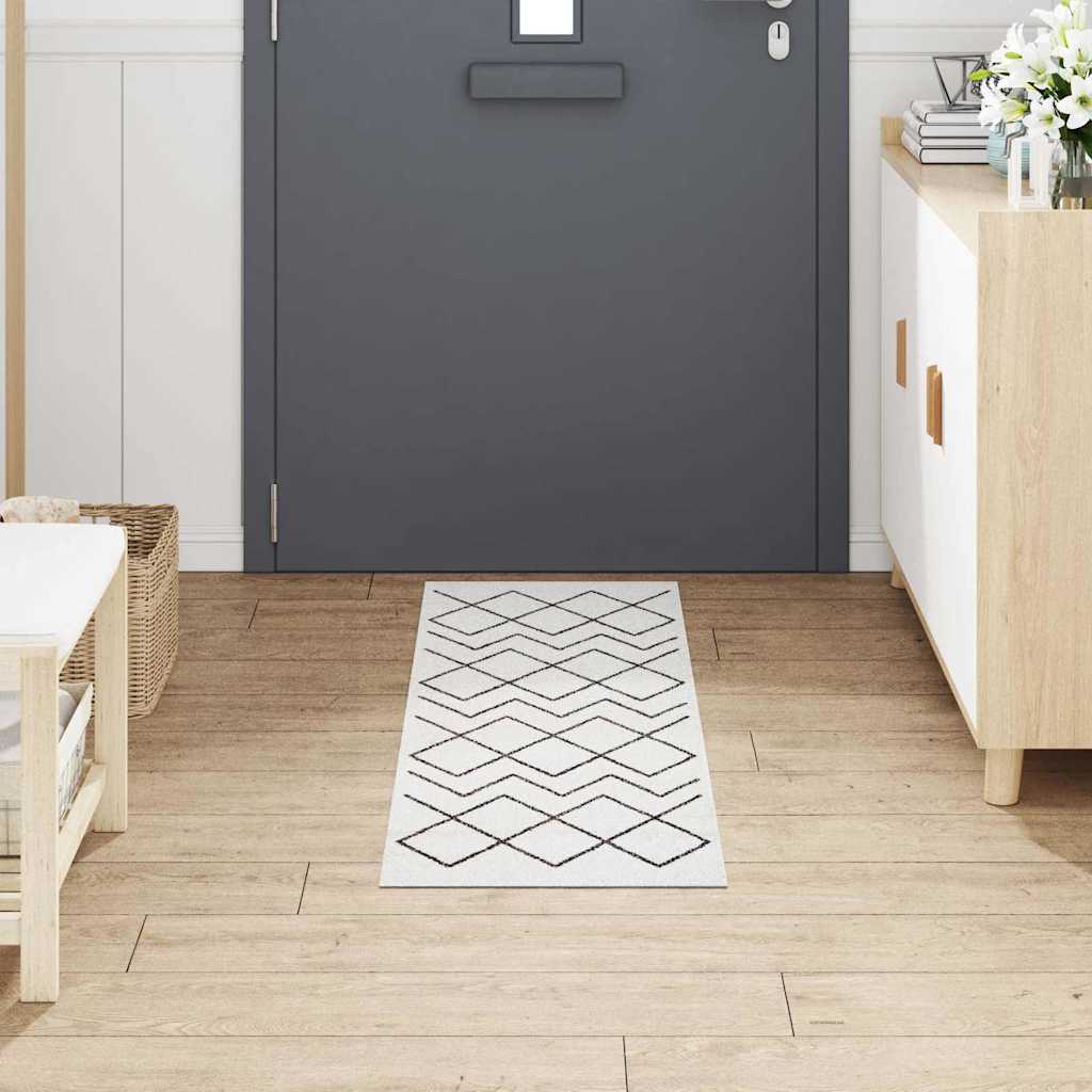 Vidaxl keuken vloerkleed wit 150 x 45 cm fluweel