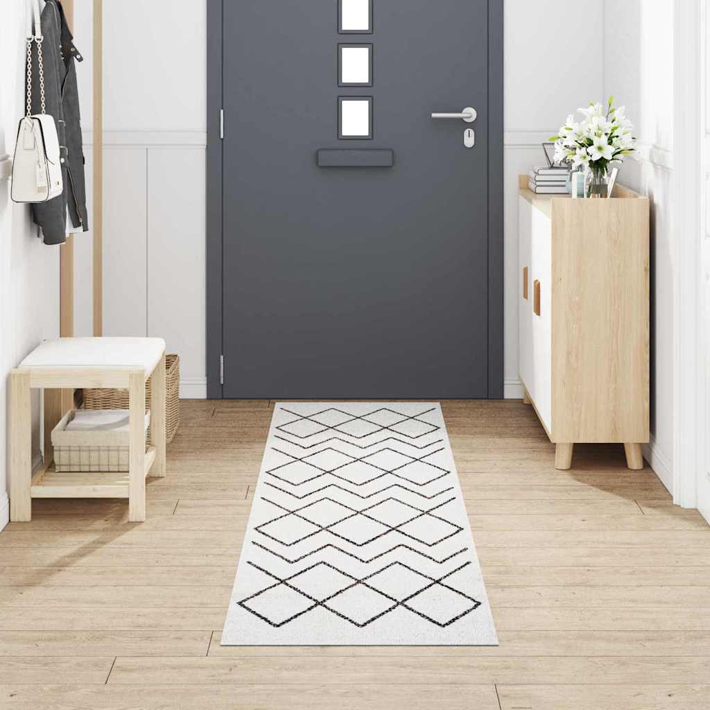 Vidaxl keuken vloerkleed wit 300 x 60 cm fluweel
