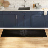Vidaxl keuken vloerkleed bestek zwart 180 x 60 cm fluweel