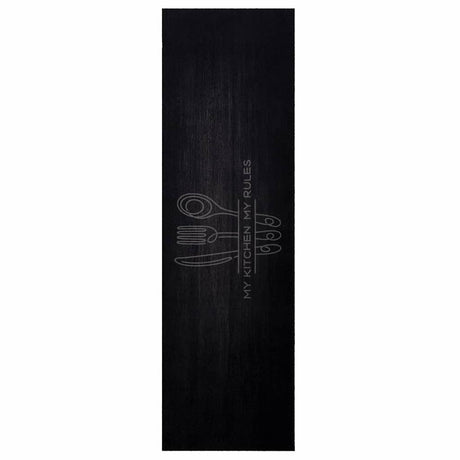 Vidaxl keuken vloerkleed zwart 150 x 45 cm fluweel
