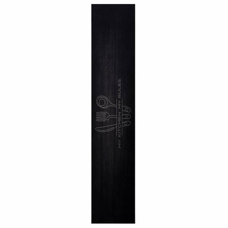 Vidaxl keuken vloerkleed zwart 300 x 60 cm fluweel